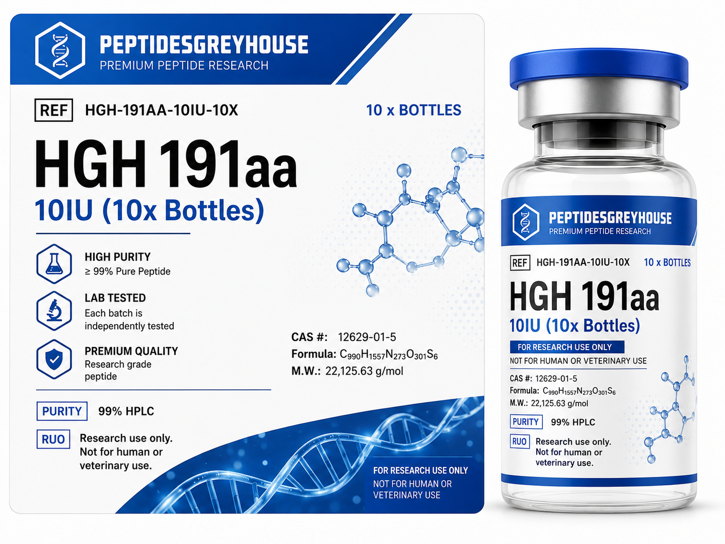 HGH 191aa 10IU (10x Bottles)